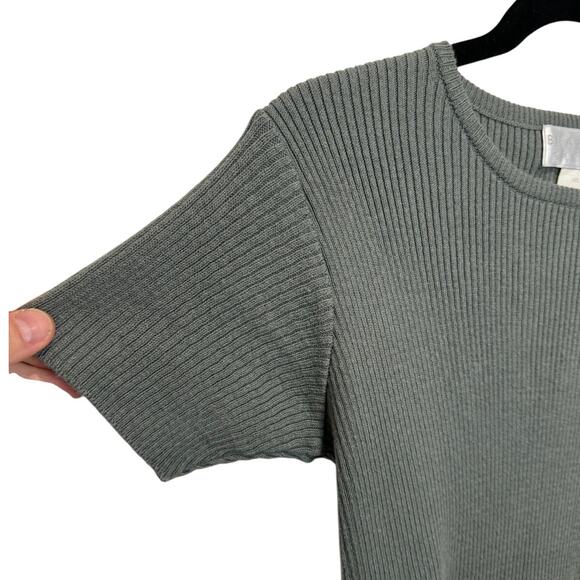 Vintage Brazeau Tricot 100% Cotton Short Sleeve Mini Dress in Forest Green - Picture 5 of 5